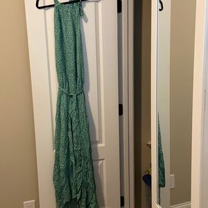 Green ruffle dress
